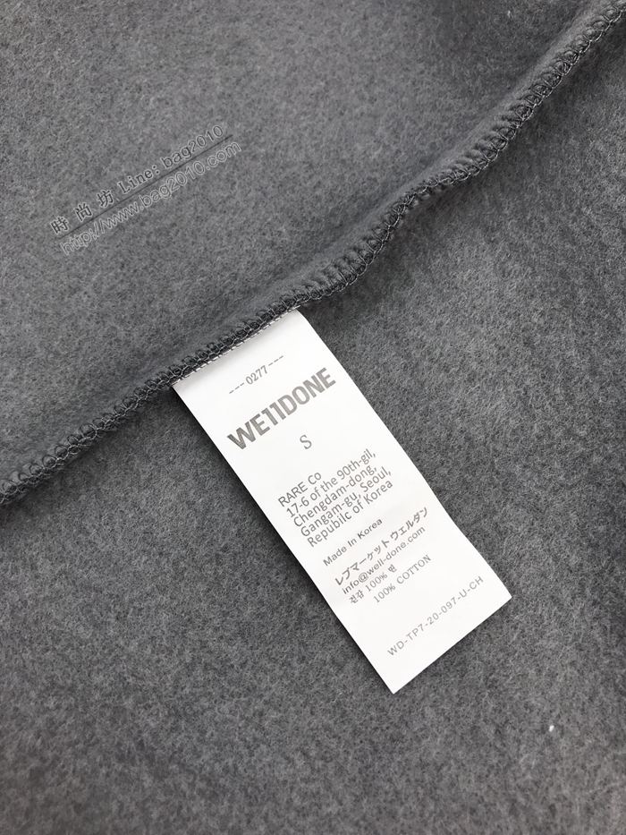 welldone男裝 多彩字母塗鴉logo印花 welldone石灰色圓領衛衣  ydi3088